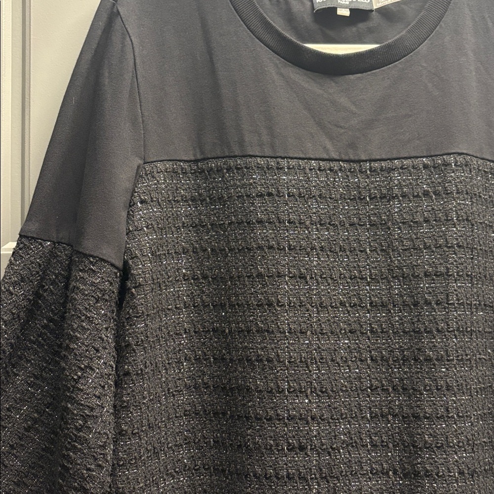 🖤KARL LAGERFELD PARIS black & silver lamé Tweed Sweatshirt (sold out online!)🖤 - Picture 10 of 13